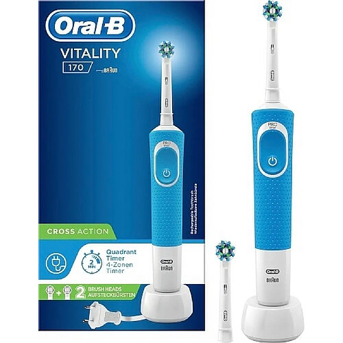 Oral-B Vitality 170 CrossAction Adulte Brosse à dents rotative oscillante Bleu, Blanc