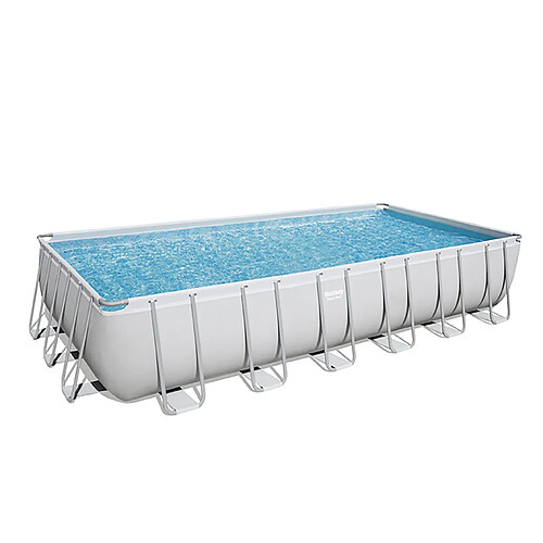 Bestway Piscine tubulaire rectangle power steel 7.32 x 3.66 x h.1.32 m - filtre à cartouche