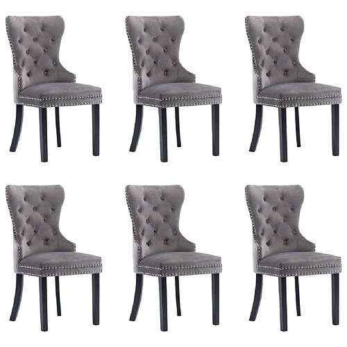 vidaXL Chaises à manger lot de 6 gris velours