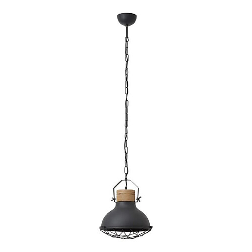 Brilliant (Lighting) EMMA-Suspension Métal avec grille et Bois Ø33cm gris Brilliant