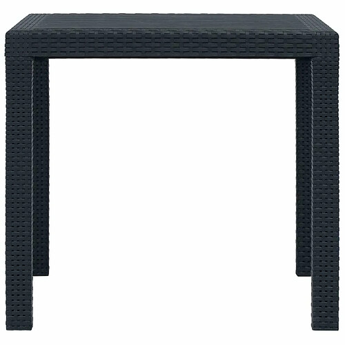 Maison Chic Table de jardin | Table d'extérieur Anthracite 79x79x72cm Plastique Aspect de rotin -GKD85026