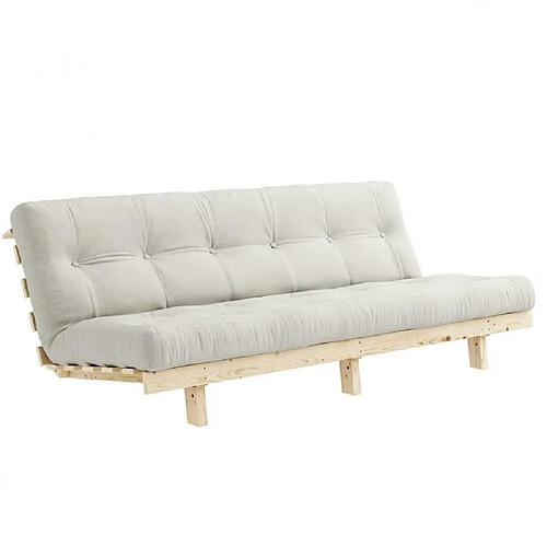 Inside 75 Banquette convertible futon LEAN pin coloris naturel couchage 130x190 cm.