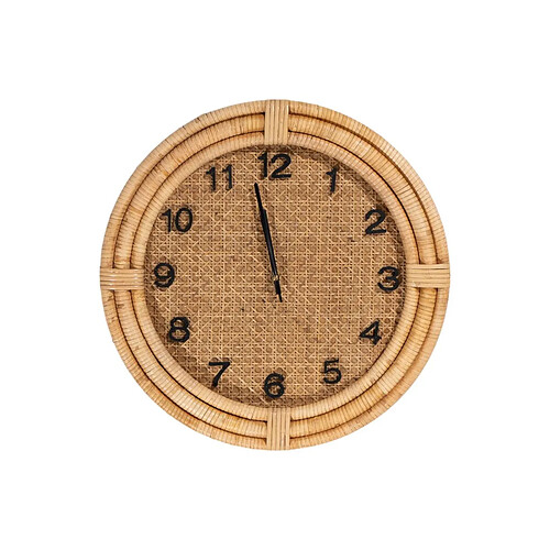 Horloge Murale Romimex Marron osier Bois d'épicéa Bois MDF 46 x 46 x 6 cm