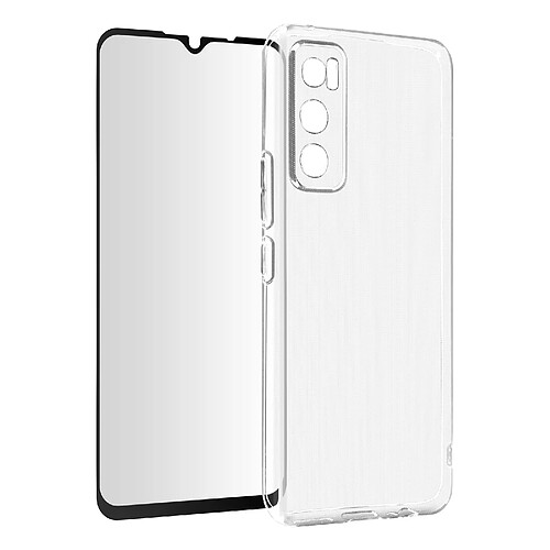 Avizar Coque Vivo Y70 Silicone Souple Verre Trempé 9H Transparent Noir