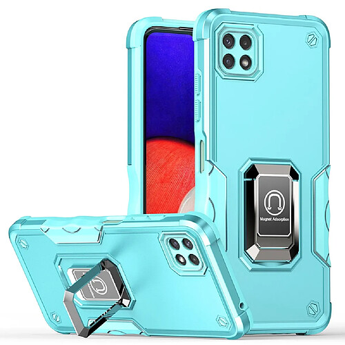 Coque en TPU antichoc avec béquille vert clair pour votre Samsung Galaxy A22 5G (EU Version)