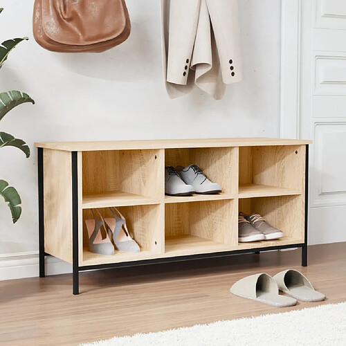 Maison Chic Armoire à Chaussures,Meuble de Rangement à Chaussures chêne sonoma 100x35x50cm bois d'ingénierie -MN78034