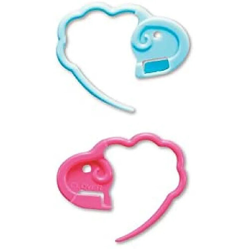 Clover CL3031 Marqueurs de Point de Verrouillage Rapide (Medium), Plastique, Rosa/Bleu, 13 x 6,5 x 0,5 cm