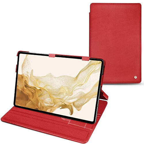 Housse cuir Samsung Galaxy Tab S8 - Rabat horizontal - Rouge troupelenc ( Pantone #AB191A ) - NOREVE