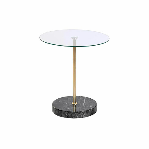 Table d'appoint DKD Home Decor Noir Transparent Doré Verre Acier 45 x 45 x 50 cm