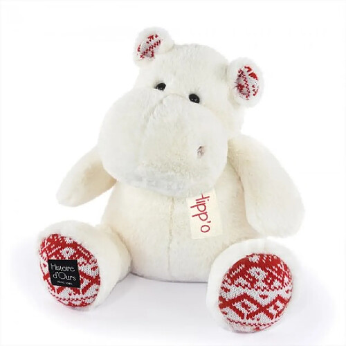 Histoire d'Ours Hippopotame - Blanc noel 40cm