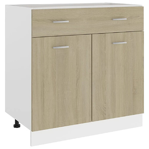 vidaXL Armoire de plancher à tiroir Chêne sonoma Bois d’ingénierie