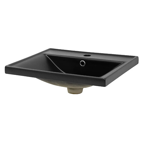 ML DESIGN MODERN LIVING Vasque d'angle 51x41,5x15,5 cm noir mat en céramique ML-Design