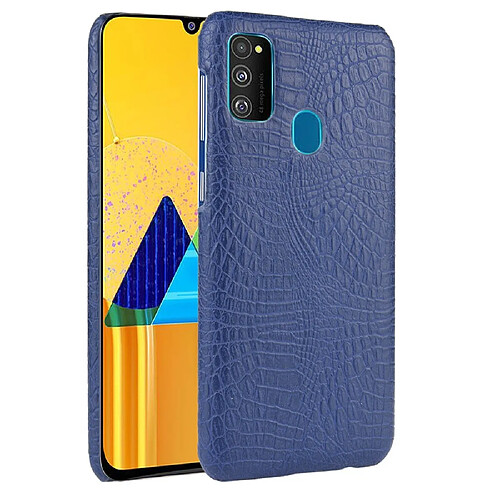 Wewoo Coque Rigide Pour Galaxy M30s antichoc Crocodile Texture PC + Etui PU Bleu