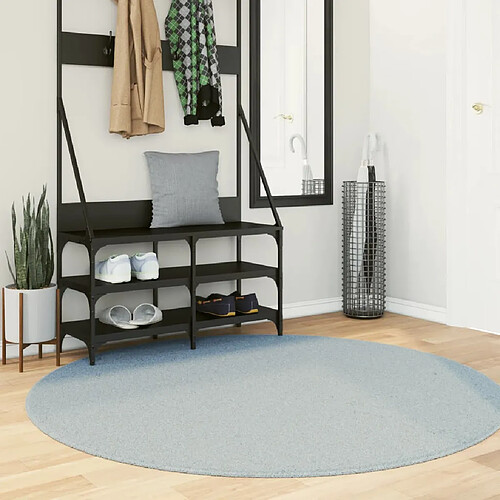 vidaXL Tapis HUARTE à poils courts doux et lavable bleu Ø 160 cm