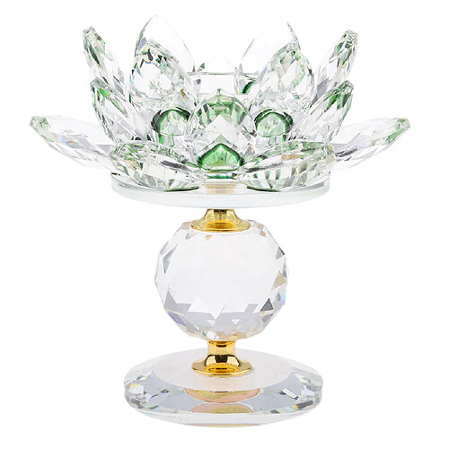 cristal lotus fleur bougeoir photophore maison feng shui décor vert