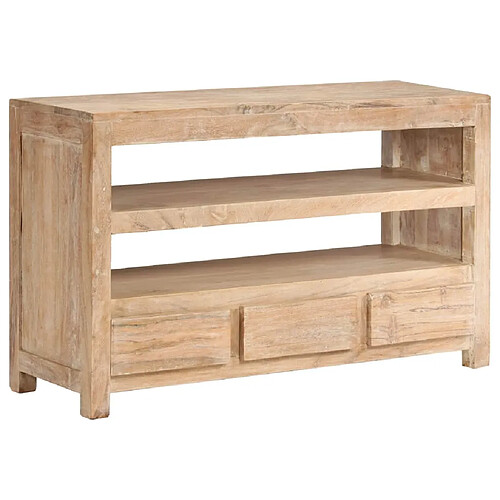 Helloshop26 Meuble télé buffet tv télévision design pratique bois d'acacia massif 90 cm marron clair 2502125