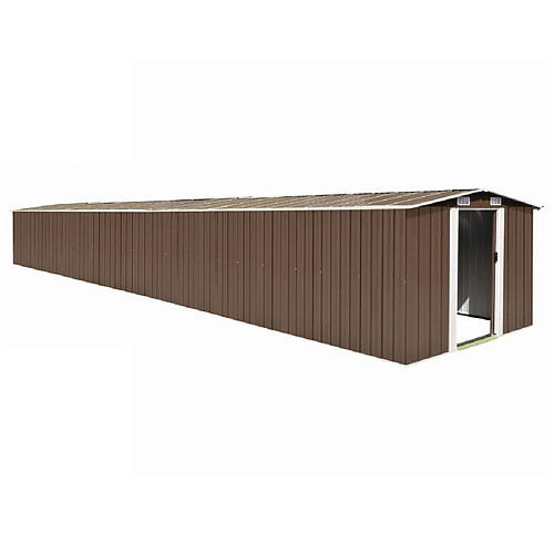 vidaXL Abri de jardin Marron 257x990x181 cm Acier galvanisé