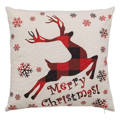 Atmosphera, Createur D'Interieur Coussin de Noël Renne - 40 x 40 cm - Beige et Rouge