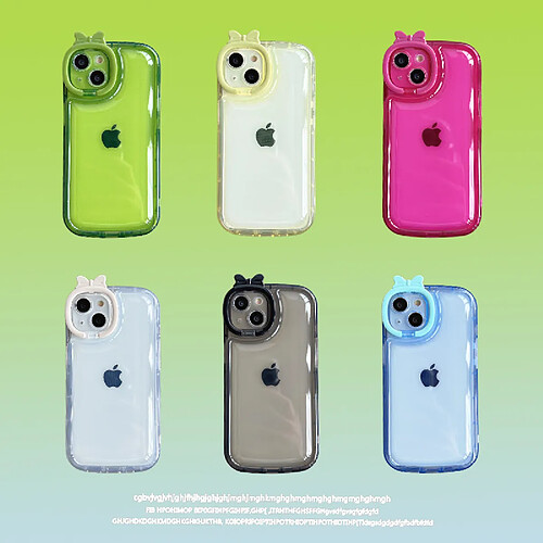 GUPBOO Étui pour iPhone13ProMax Étui de téléphone portable transparent de couleur unie avec nœud simple en silicone