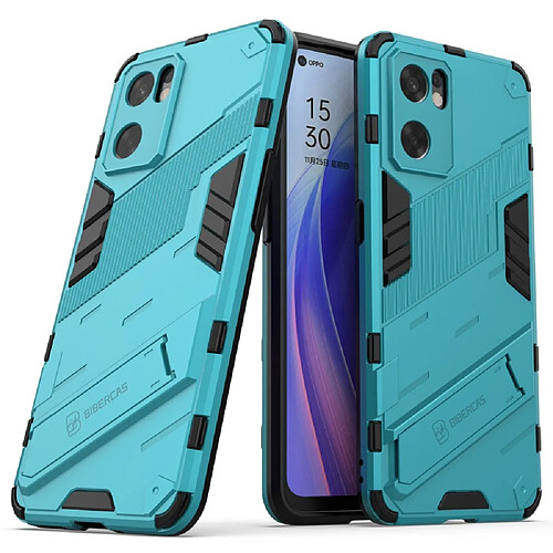 Coque en TPU antichoc, anti-rayures avec béquille, bleu clair pour votre Oppo Reno7 SE 5G