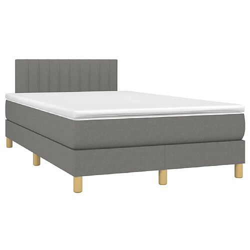 Maison Chic Lit adulte- Lit + matelas,Sommier à lattes de lit avec matelas gris foncé 120x190cm tissu -GKD15444