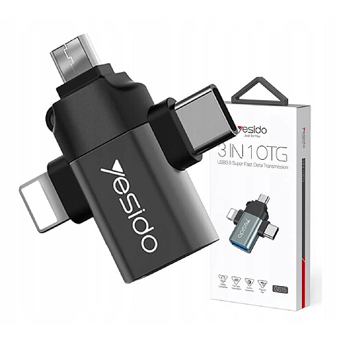 GUPBOO Adaptateur YESIDO GS15 3-en-1 USB 3.0 OTG,JL2405