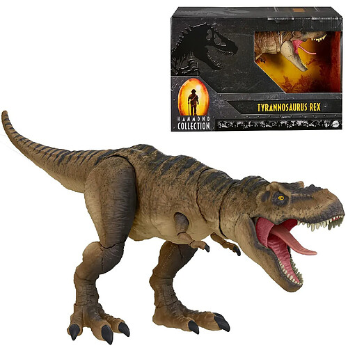 Mattel Jurassic World Jurassic Park Hammond Collection Tyrannosaurus Rex Figurine de Dinosaure 61 cm de Long avec 14 articulations Mobiles, Collection de Film