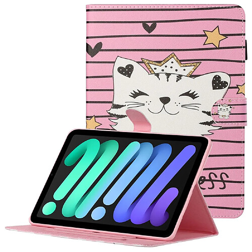 Etui en PU chat blanc pour votre iPad mini (2021)