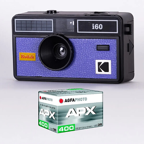 KODAK DA00259 - Pack Appareil Photo KODAK i60 et 1 pellicule 36 poses 400 ISO - Objectif 31 mm - Pour films 35 mm - Bleu - Bleu