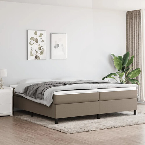 vidaXL Cadre de lit sans matelas taupe 200x200 cm tissu