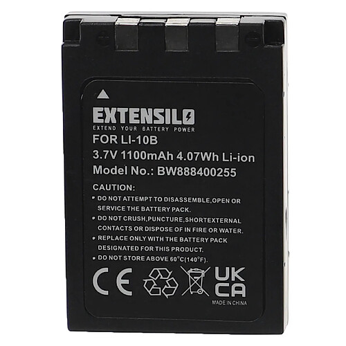 Vhbw EXTENSILO Batterie compatible avec Olympus Stylus 300 Digital, 400 Digital, 1000 appareil photo, reflex numérique (1100mAh, 3,7V, Li-ion)