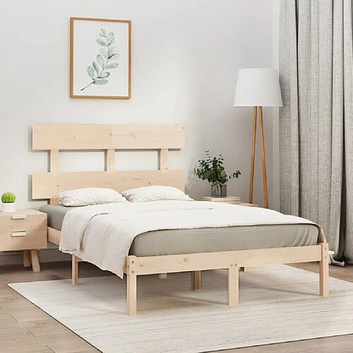 vidaXL Cadre de lit sans matelas 140x200 cm bois massif