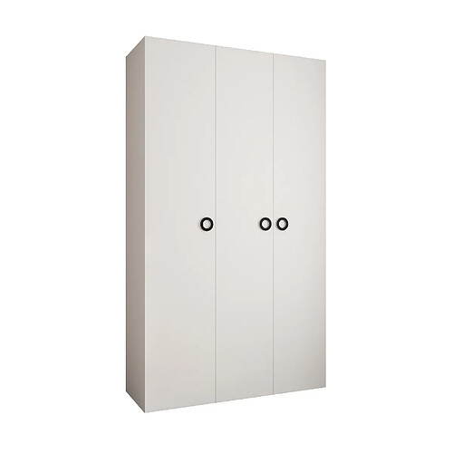 Abiks Meble Armoire à portes battantes Como 1 245,5/140/50 3 portes (blanc/noir)