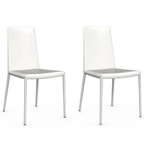 Inside 75 Lot de 2 chaises italienne BOHEME blanc