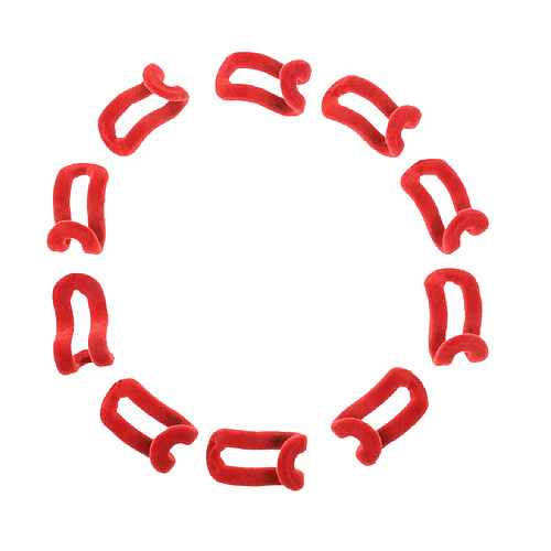 10pcs Mini-cintre Flocage Crochets Velours Cintre Clips Rouges