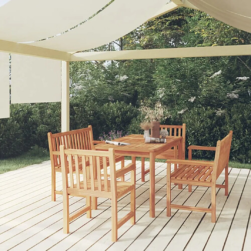 Salle à dîner de jardin 5 pcs,Table et chaise à manger Bois de teck massif -MN20617