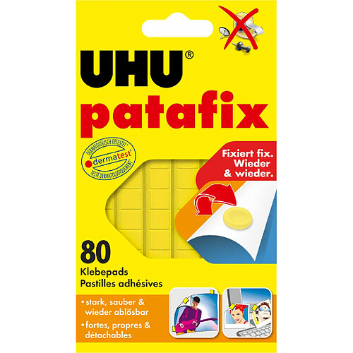 UHU Pâtes adhésives patafix, repositionnable, jaune ()