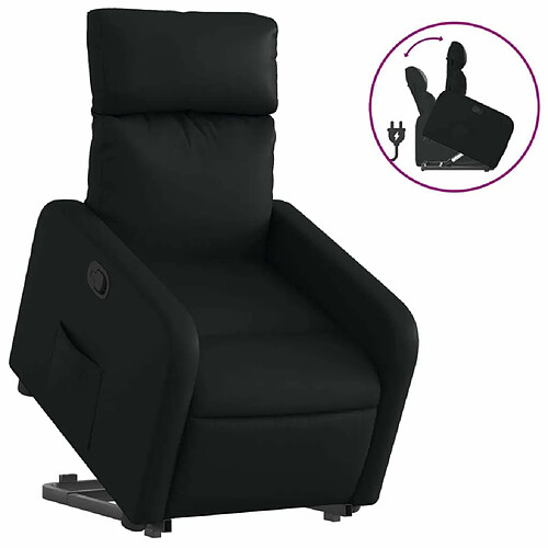 Maison Chic Fauteuil Relax pour salon, Fauteuil inclinable Noir Similicuir -GKD48229