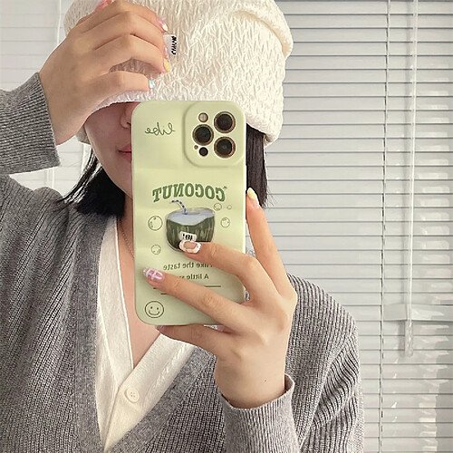 GUPBOO Étui pour iPhone11ProMax Boisson d'été à la noix de coco étui de téléphone portable créatif en silicone