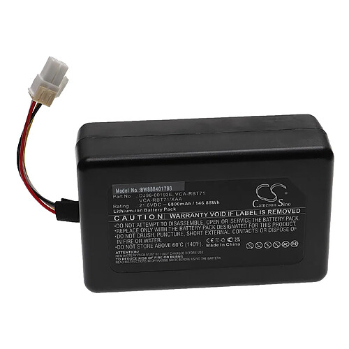 vhbw Batterie compatible avec Samsung Powerbot VR1AM7010UW/AA, VR1AM7040W9/AA aspirateur, robot électroménager (6800mAh, 21,6V, Li-ion)