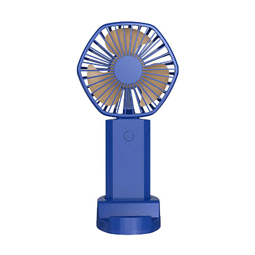 (Bleu Foncé) Petit Ventilateur Portatif Mini Ventilateur De Bureau Silencieux Portable Rechargeable Usb pour Étudiant