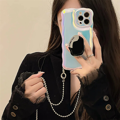 GUPBOO Étui pour iPhone11 Support de miroir simple personnalité chaîne de boîtier de téléphone portable femmes