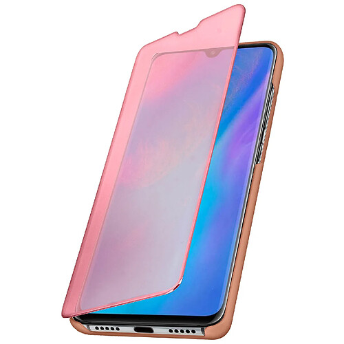 Avizar Housse Huawei P30 Pro Étui Miroir Clapet translucide Stand Vidéo rose gold