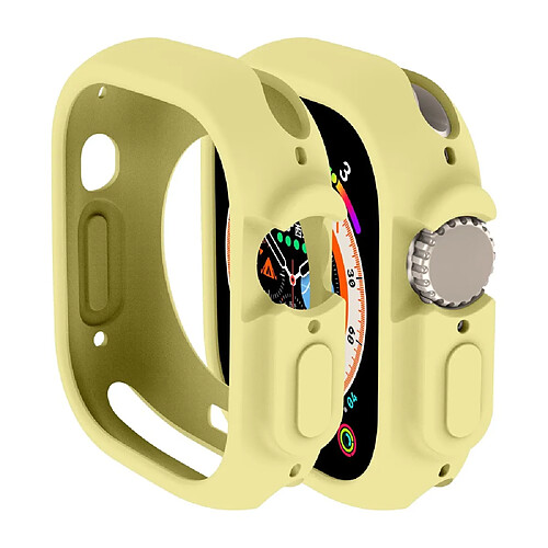 Coque en TPU couleur bonbon, cadre à découpes précises pour votre Apple Watch Ultra 49mm - jaune