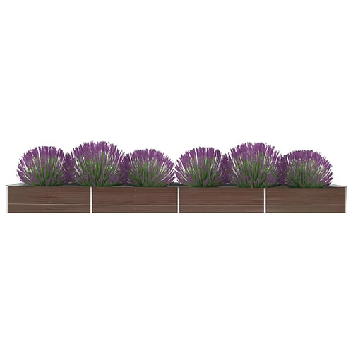 vidaXL Lit surélevé de jardin Acier galvanisé 600x80x45 cm Marron