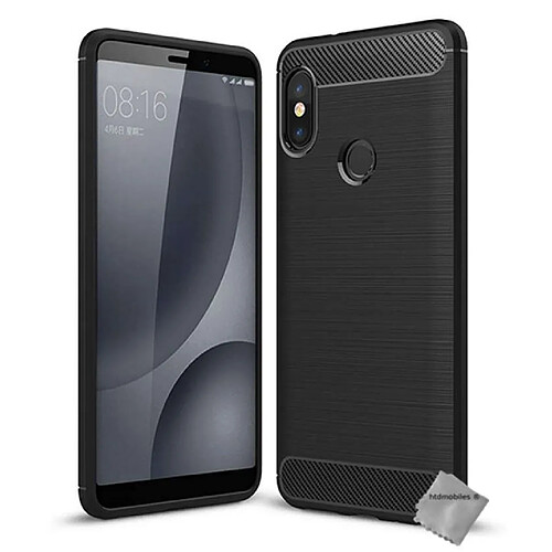 Htdmobiles Coque silicone gel carbone pour Xiaomi Mi A2 + film ecran - NOIR