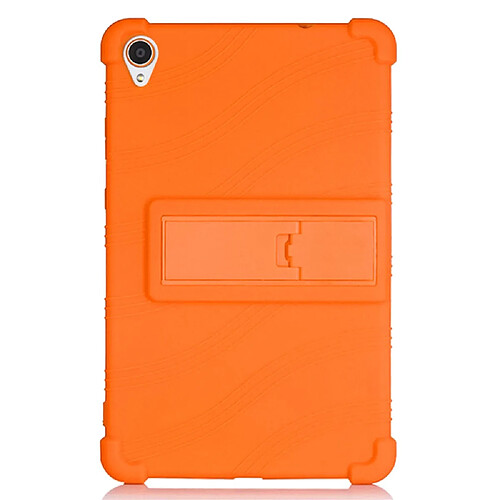 Coque en silicone souple avec béquille coulissante orange pour votre Lenovo Tab M8 8705/8505