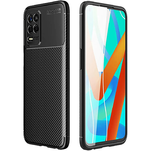 Coque de protection brossée noire pour le Oppo Realme 8 5G Carbon Antichoc XEPTIO