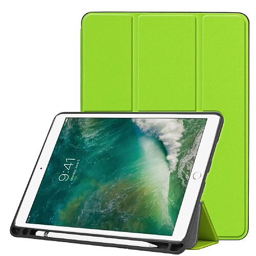 Etui en PU tri-fold intelligent vert pour votre Apple iPad Pro 10.5-inch (2017)