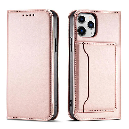 Ozzzo etui pour cartes magnetiques pour iphone 12 pro max pouch card wallet card support rose